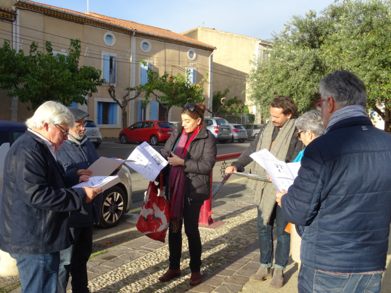 Exercice d’évaluation avec les élus le 26 novembre à Quarante. Crédit photo : CAUE 34